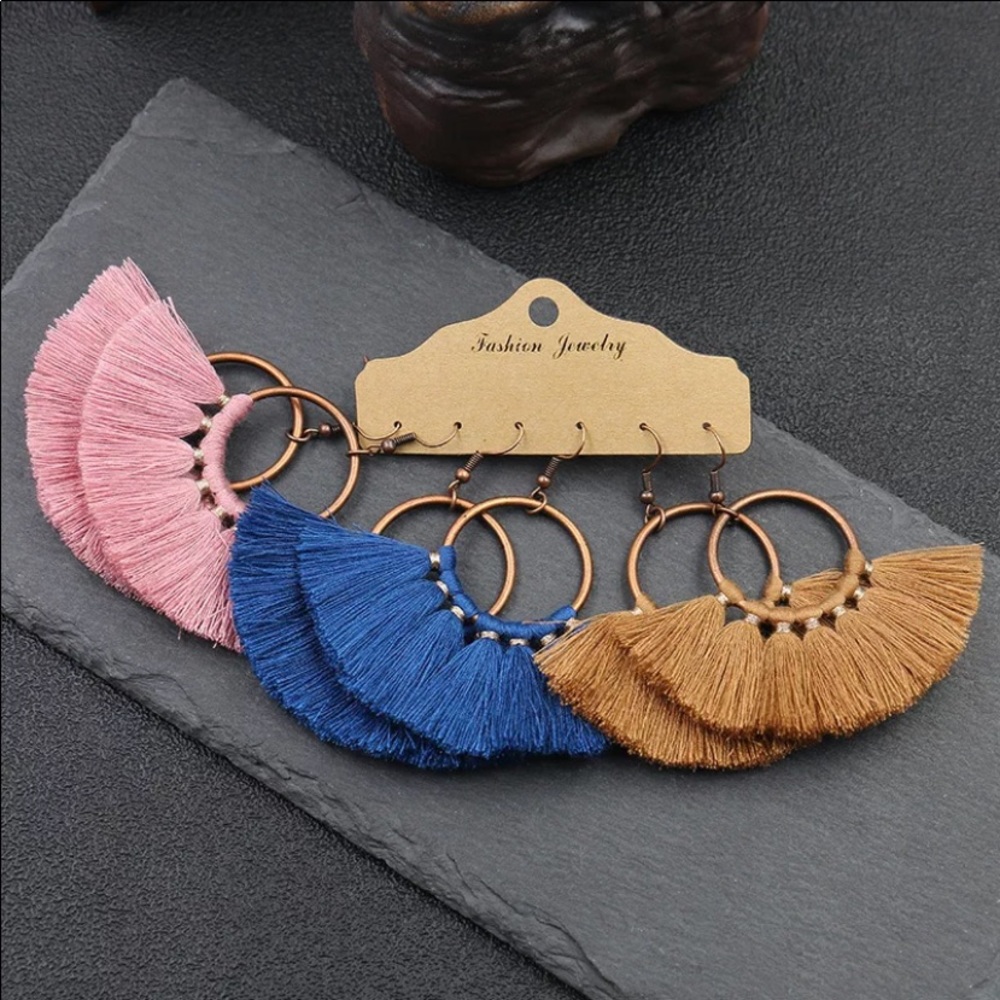 Boho fashion earrings 3 pairs